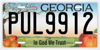 GA license plate PUL9912