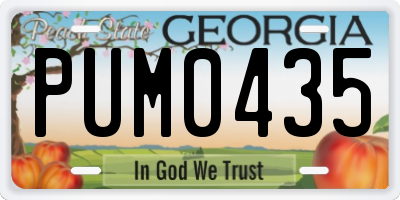 GA license plate PUM0435