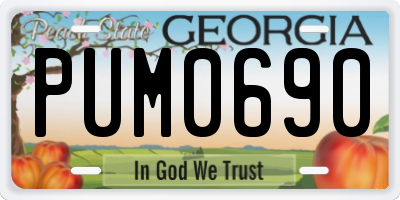 GA license plate PUM0690