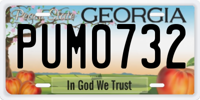 GA license plate PUM0732