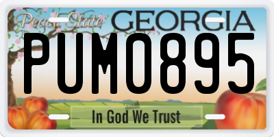 GA license plate PUM0895