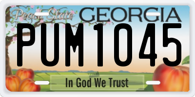 GA license plate PUM1045