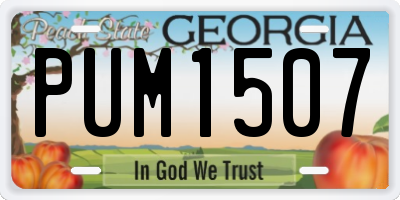 GA license plate PUM1507