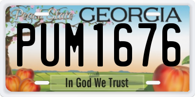 GA license plate PUM1676