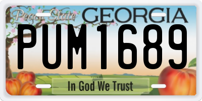 GA license plate PUM1689