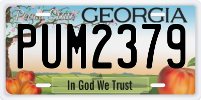 GA license plate PUM2379