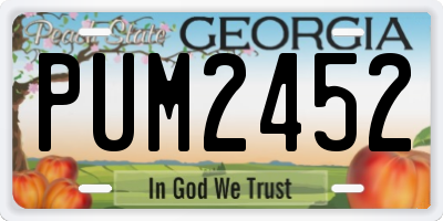 GA license plate PUM2452