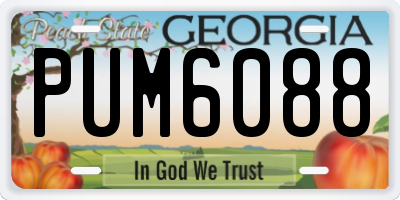 GA license plate PUM6088