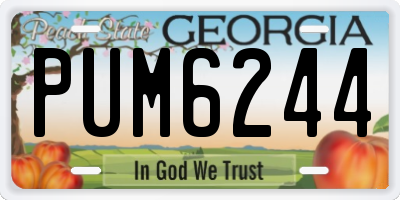 GA license plate PUM6244