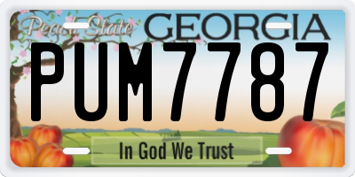 GA license plate PUM7787