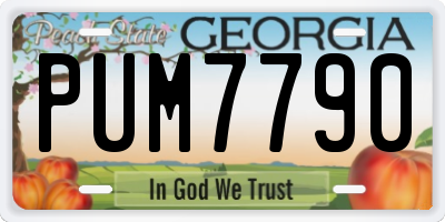 GA license plate PUM7790