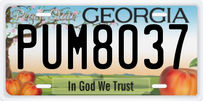 GA license plate PUM8037