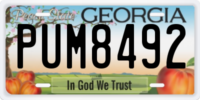 GA license plate PUM8492