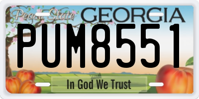 GA license plate PUM8551