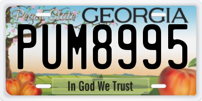 GA license plate PUM8995