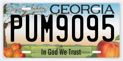 GA license plate PUM9095