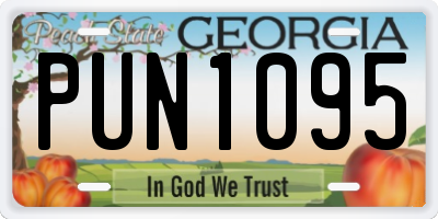 GA license plate PUN1095