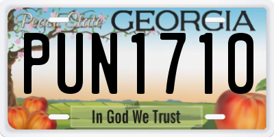 GA license plate PUN1710