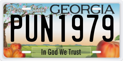 GA license plate PUN1979