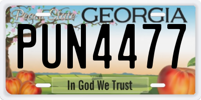 GA license plate PUN4477