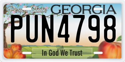 GA license plate PUN4798