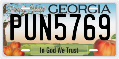 GA license plate PUN5769