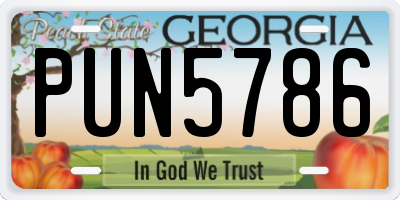 GA license plate PUN5786