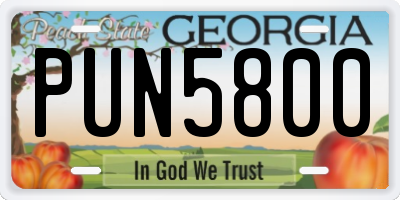 GA license plate PUN5800
