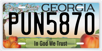 GA license plate PUN5870