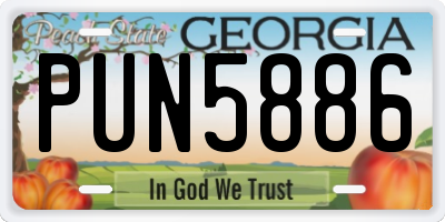 GA license plate PUN5886