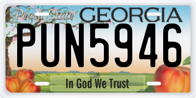 GA license plate PUN5946