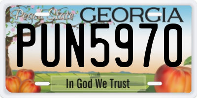 GA license plate PUN5970