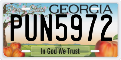 GA license plate PUN5972