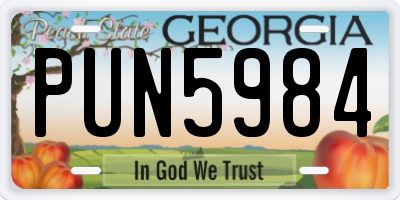 GA license plate PUN5984