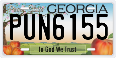 GA license plate PUN6155