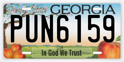 GA license plate PUN6159