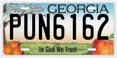 GA license plate PUN6162