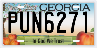 GA license plate PUN6271