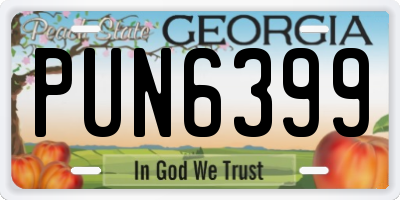 GA license plate PUN6399
