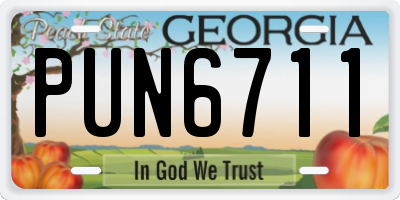 GA license plate PUN6711
