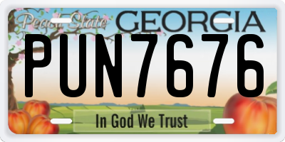 GA license plate PUN7676