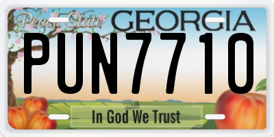 GA license plate PUN7710