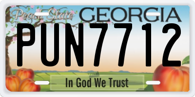 GA license plate PUN7712