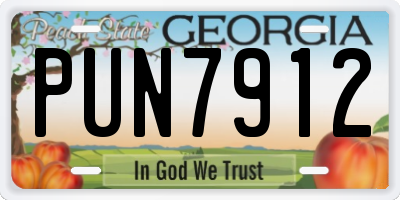 GA license plate PUN7912
