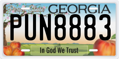 GA license plate PUN8883