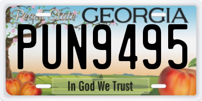 GA license plate PUN9495