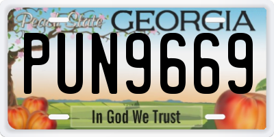 GA license plate PUN9669