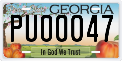 GA license plate PUO0047