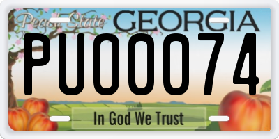 GA license plate PUO0074