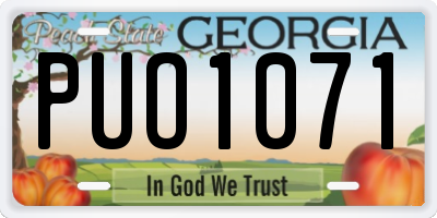 GA license plate PUO1071